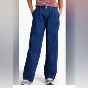 NWT RE/DONE Utility Loose Jean True Rinsed Denim pleated zip fly size 26